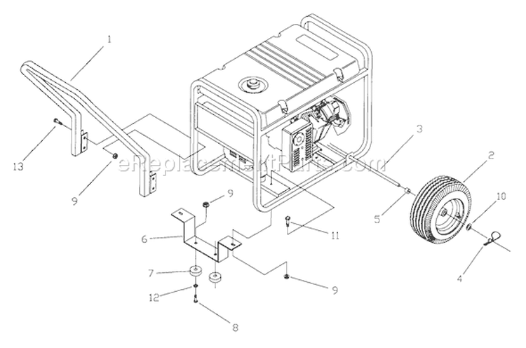 Page D Diagram and Parts List for 1190-0  Briggs and Stratton Generator